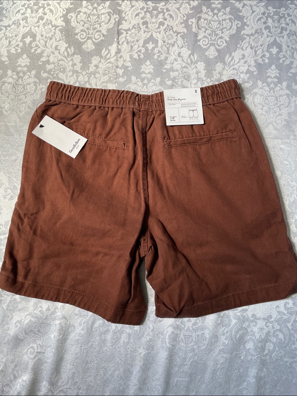 NWT Goodfellow & Co. Men's Chestnut Brown Drawstring Athletic Shorts.  Size S. - Picture 4 of 4
